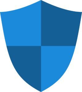 Bild eines Schildes n der Farbe blau für den Datenschutz
